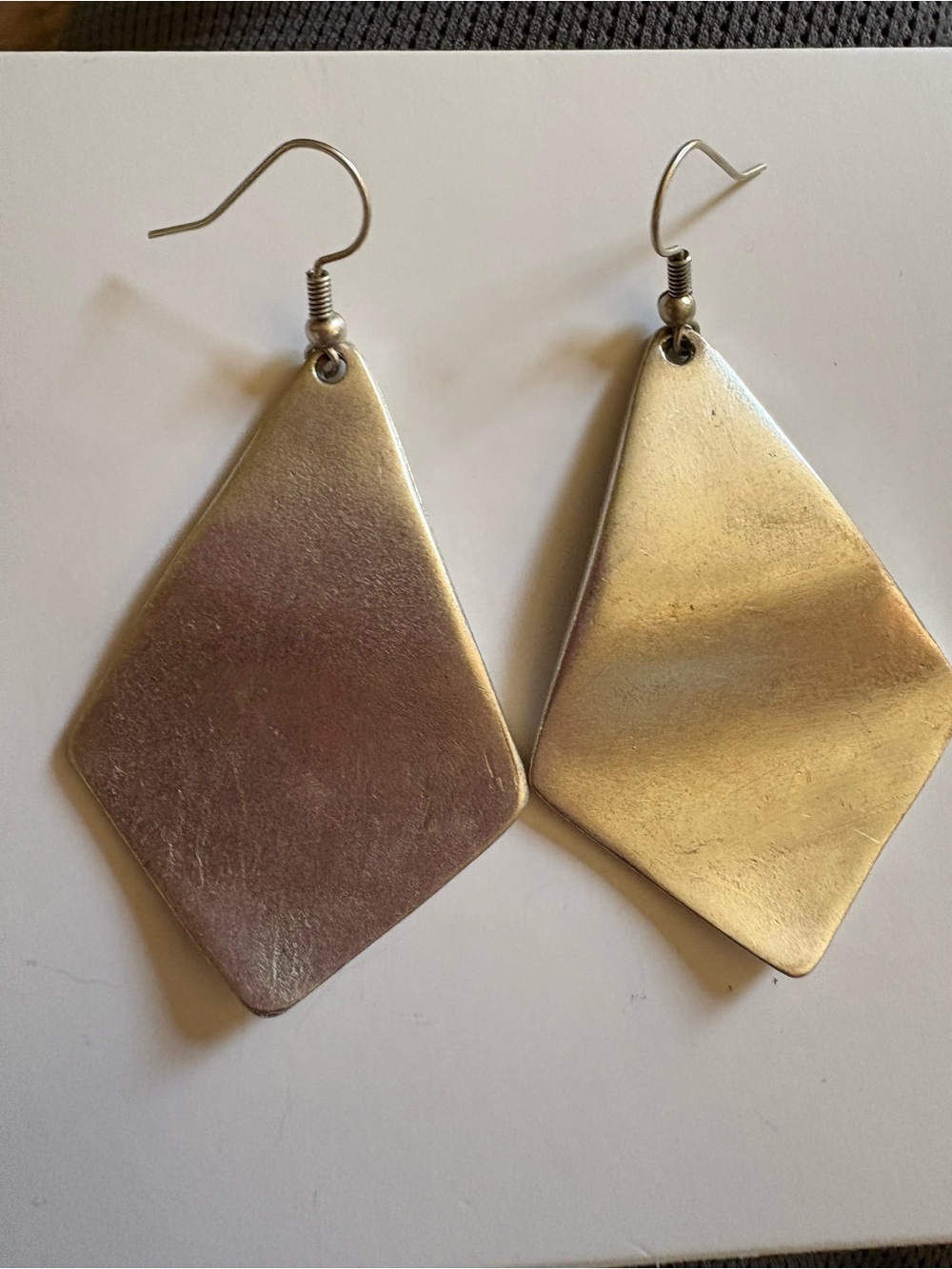 Vintage Silver Geometric Drop Earrings - Women Jewelry